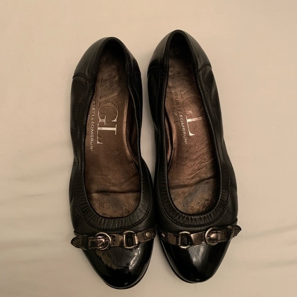 AGL Black Monika Cap Toe Ballet Flat 36.5 - Picture 1 of 7